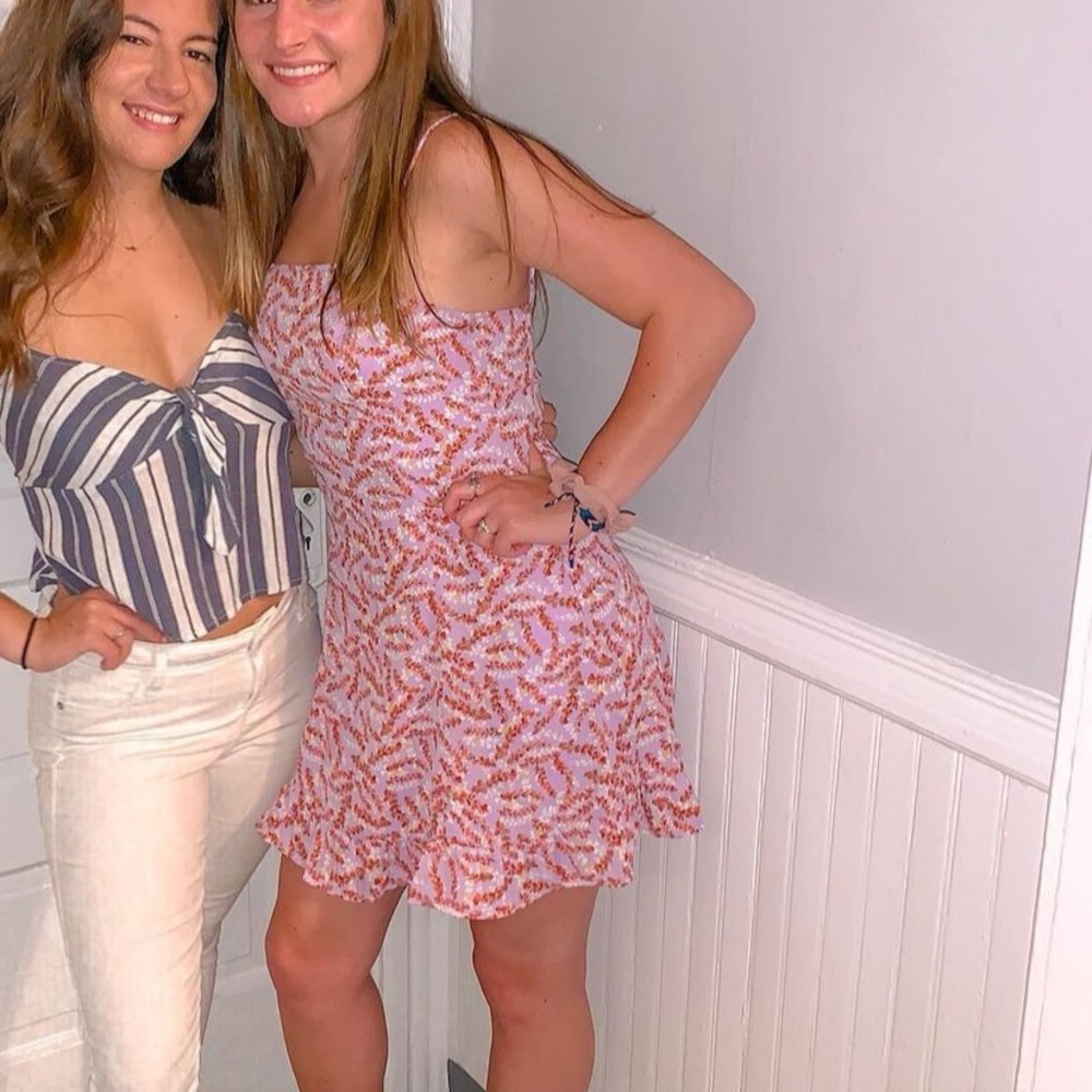 XS Lulus purple and orange floral dress